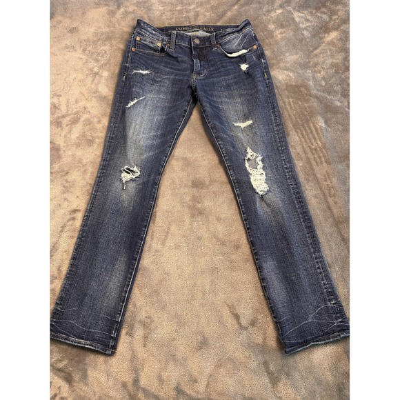 American Eagle Outfitters Other - American Eagle Jeans Men 31x32 Blue Slim Strght Extreme Flex 4 Distressed Ripped
